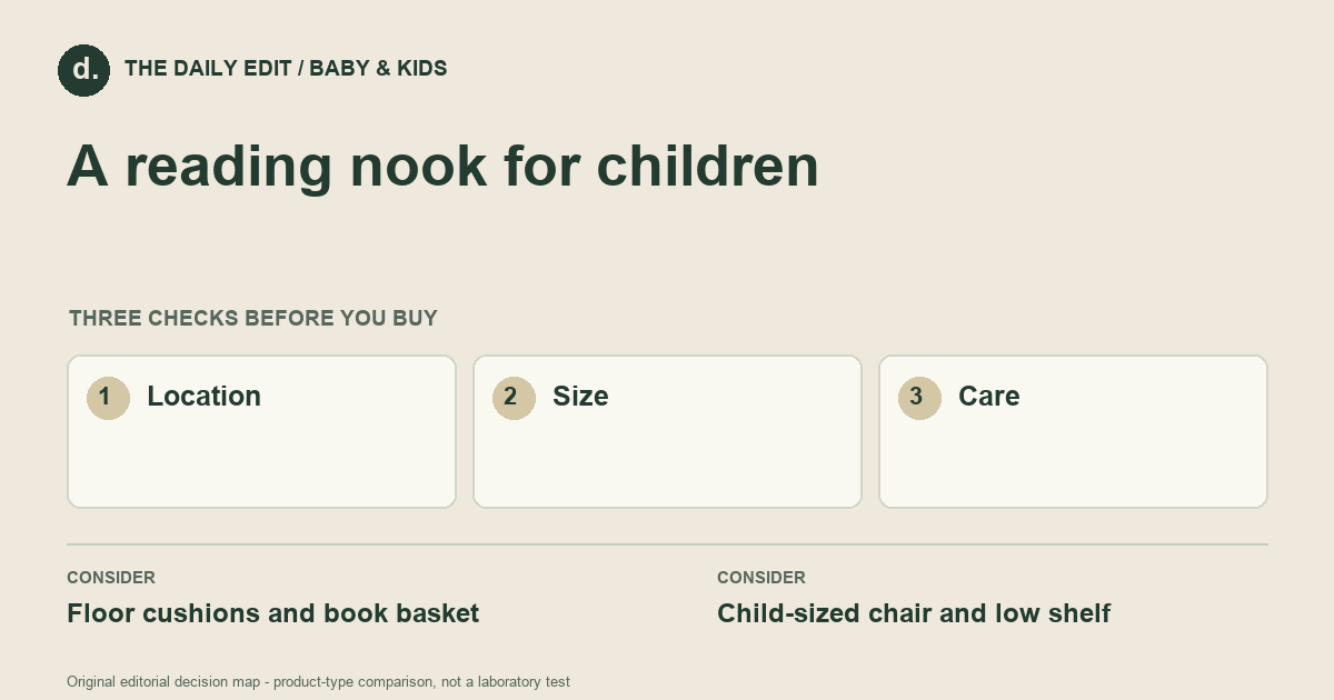 A reading nook for children: Location, Size, Care