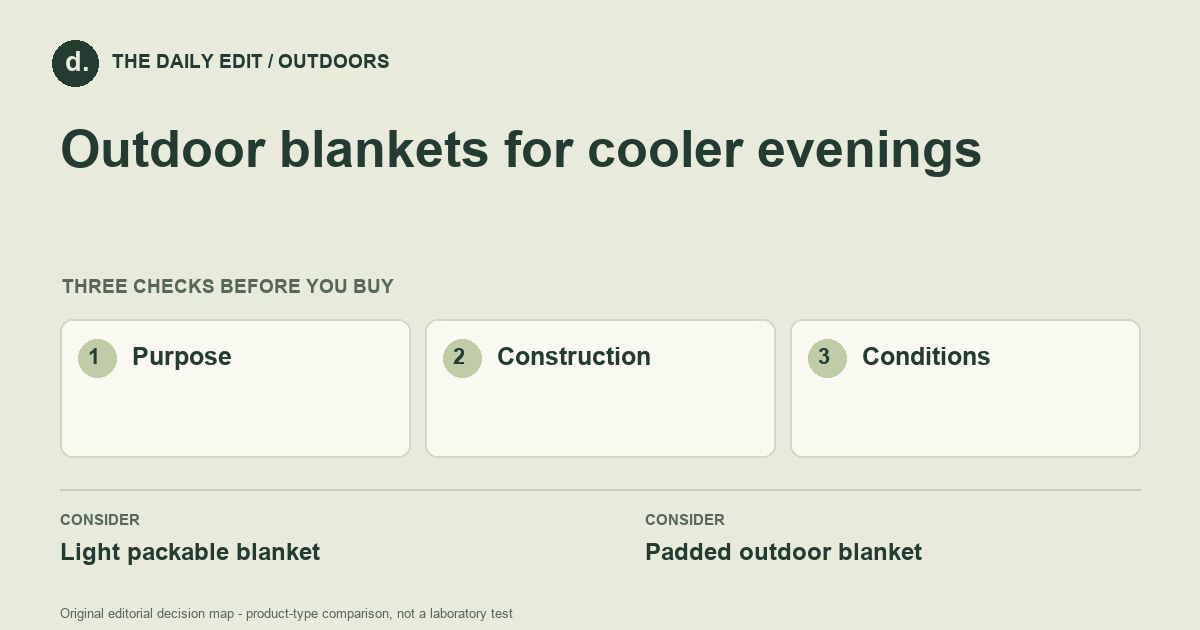 Outdoor blankets for cooler evenings: Purpose, Construction, Conditions